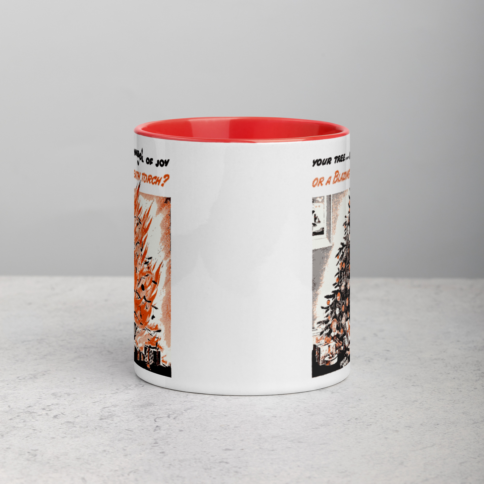 Blazing Death Torch Christmas Tree Coffee Mug with Color Inside - Image 7