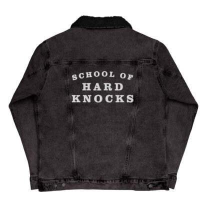School of Hard Knocks - Embroidered Denim Sherpa Jacket - Image 4