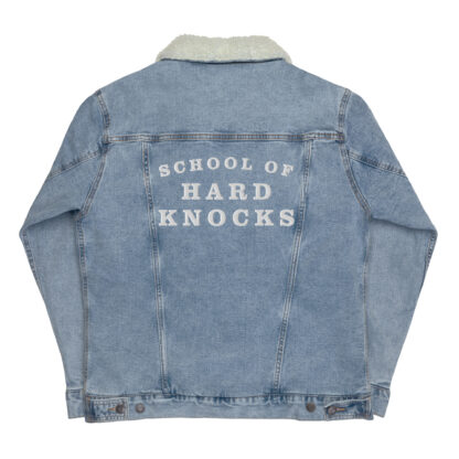 School of Hard Knocks - Embroidered Denim Sherpa Jacket - Image 8