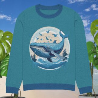 Whale Graffiti Knitted Crew Neck Sweater