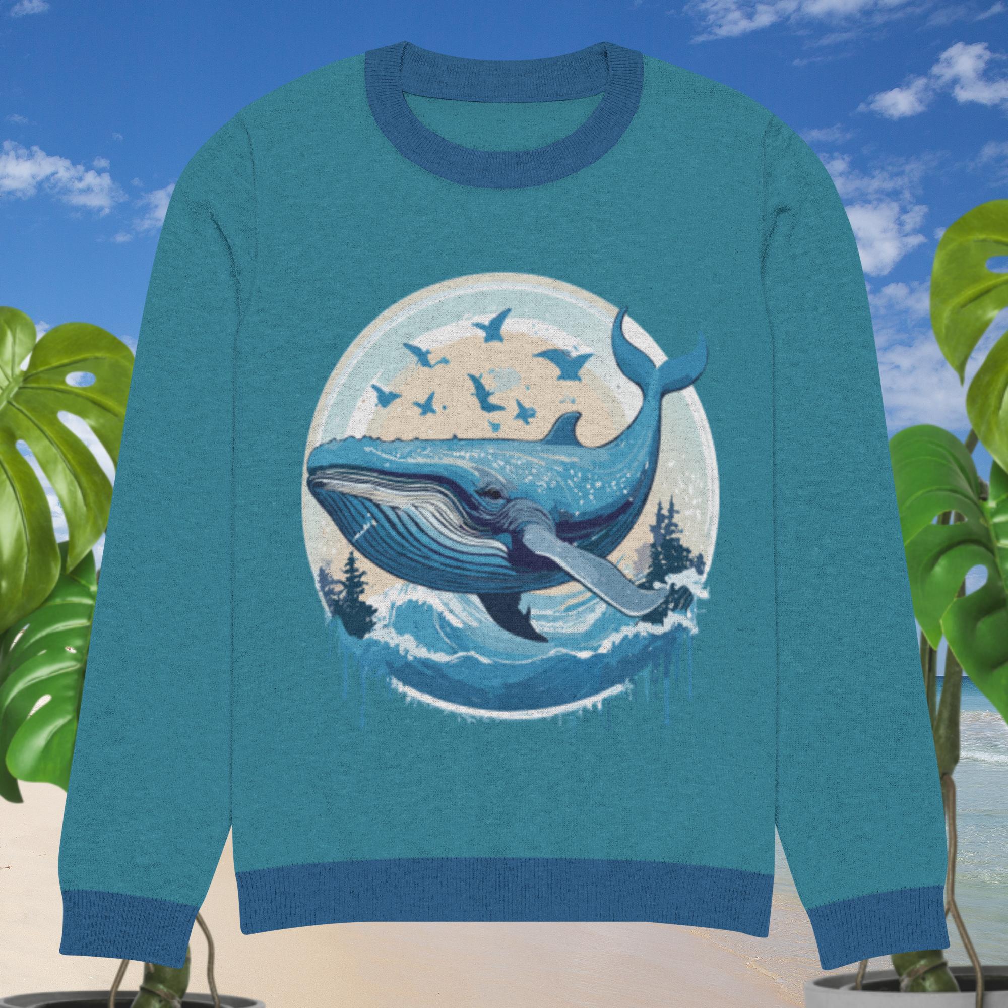 Whale Graffiti Knitted Crew Neck Sweater - Image 6