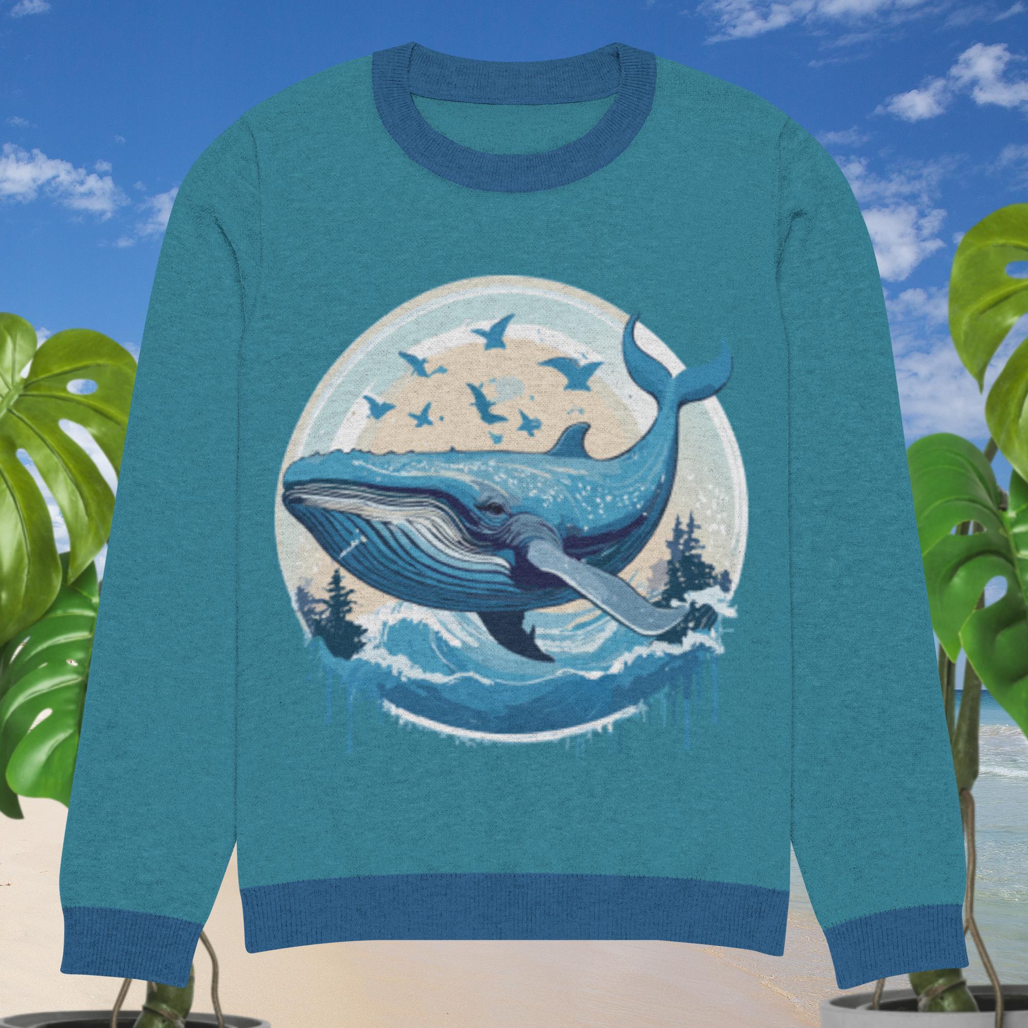Whale Graffiti Knitted Crew Neck Sweater - Image 14