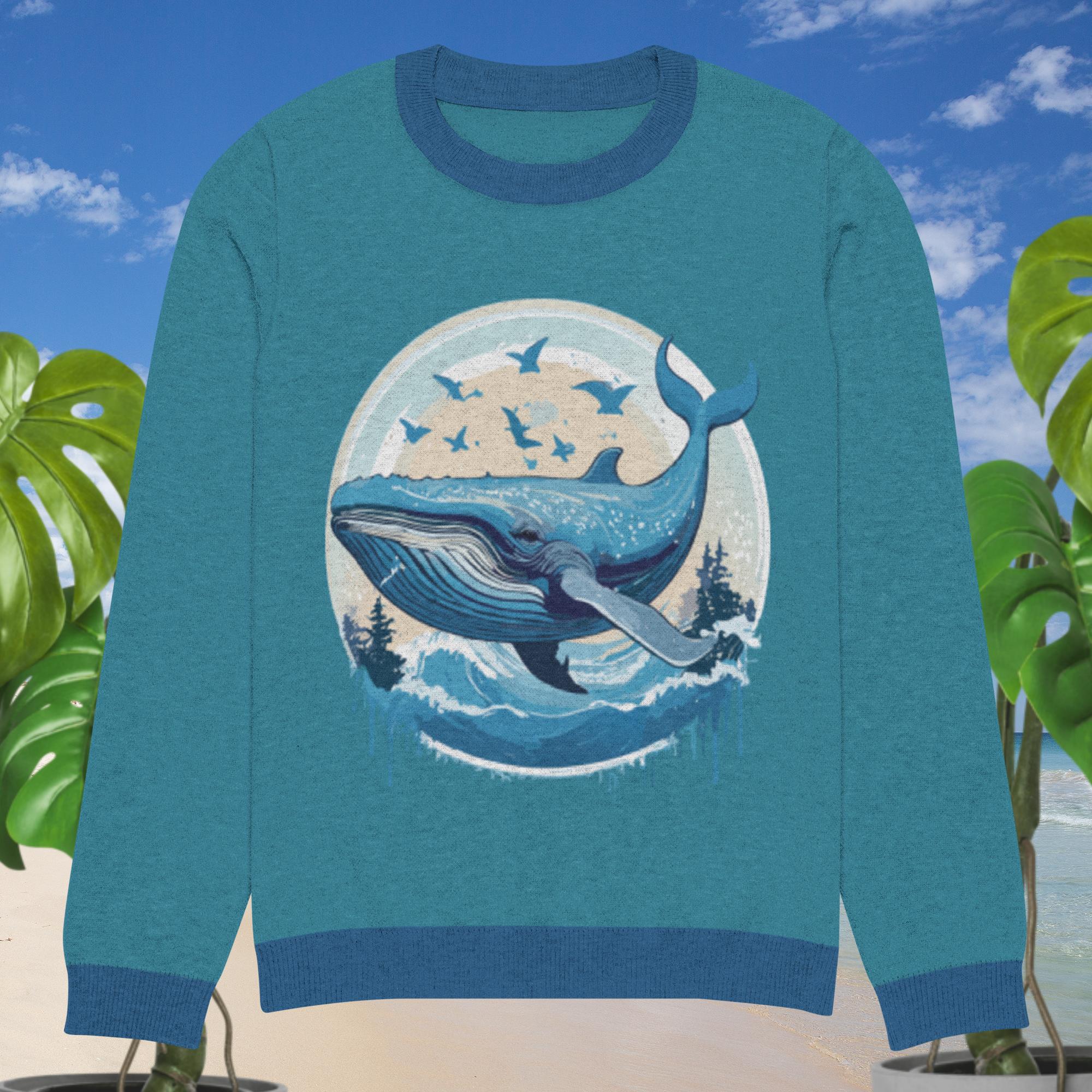 Whale Graffiti Knitted Crew Neck Sweater - Image 12